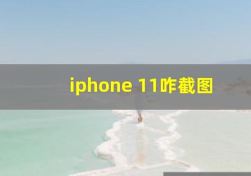 iphone 11咋截图